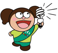 (Photo - girl scout with light bulb)