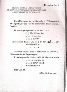 (Image - 1922 astronomer's telegram)