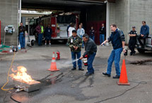 (Photo - fire extinguisher training class)