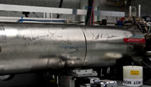 (Photo - signatures on the final undulator installed in the LCLS Undulator Hall)