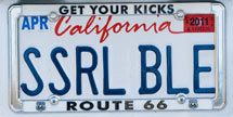 (Photo - license plate 'SSRL BLE')