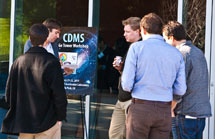 (Photo - CDMS workshop attendees on the Kavli Building patio at SLAC)